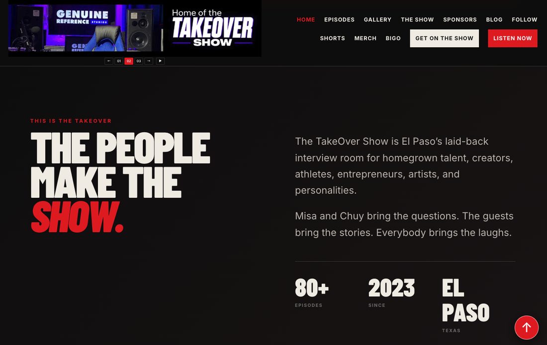 The TakeOver Show website